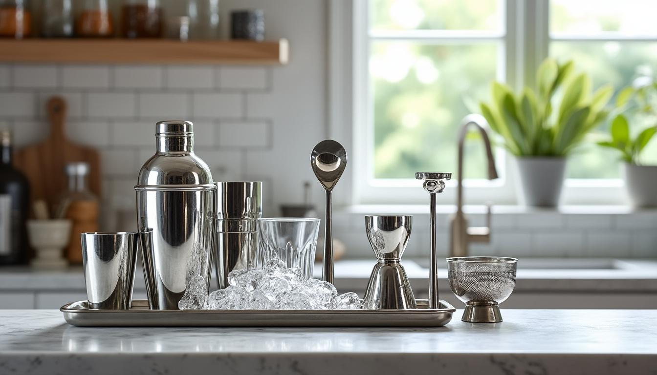 découvrez le matériel indispensable pour tout bartender maison : shaker boston vs cobbler, jigger, verre à mélange, cuillère, muddler et passoires, pour réussir vos cocktails comme un pro.