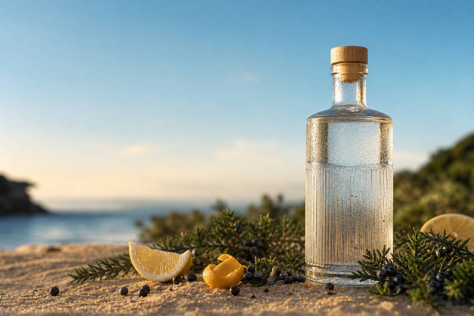Gin artisanale plantes botaniques genievre agrumes distillation alcool premium